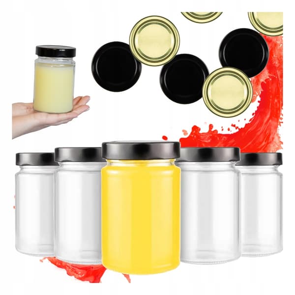 50x Atena-burk 330 ml + högt lock FI66 sylt honung present bröllop