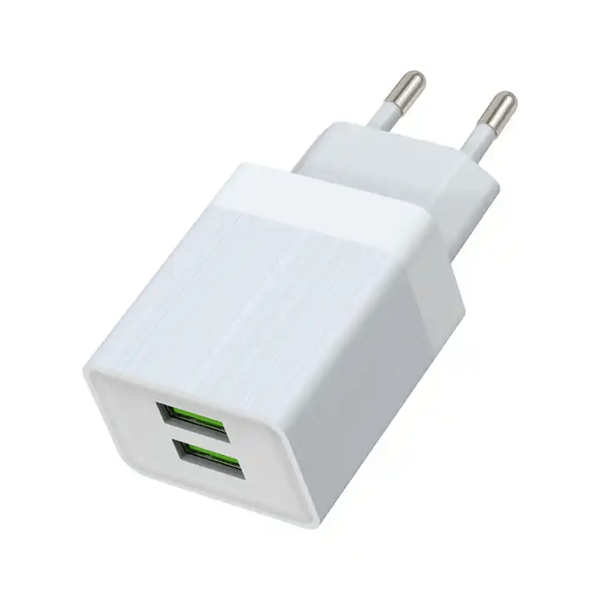 Seinälaturi 2 USB 5V 2.4A kuutio musta