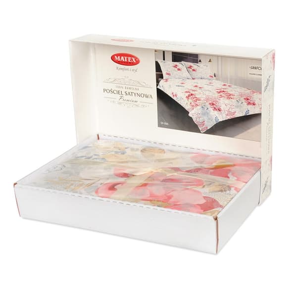 Matex PREMIUM satinsängkläder 140x200 Blommor Ornament