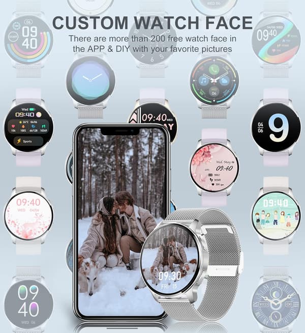 ÄLYKELLO 1.32" HD iOS Android Bluetooth SYKE ASKELMITTAR 3 RAITA