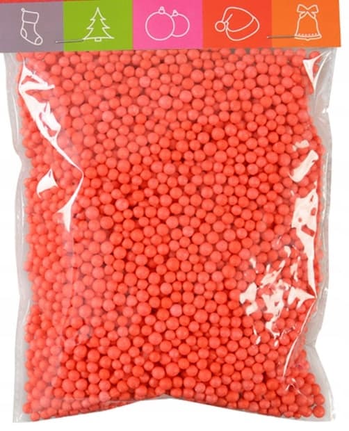 Röda dekorationsbollar, 10 g, 1 förpackning.