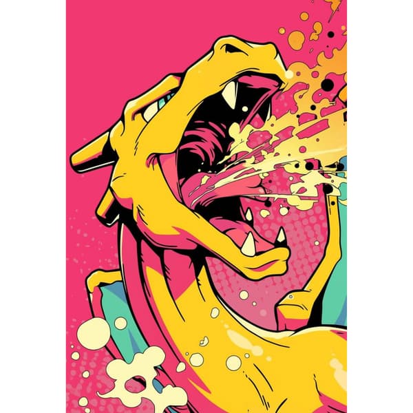 MALING EFTER TAL MED RAMME Malerier til maleri Pokémon Charizard 40x50 cm