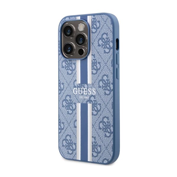 Guess 4G Printed Stripes MagSafe - iPhone 14 Pro cover (blå)