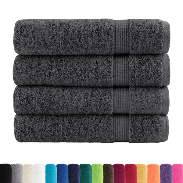 vidaXL Premiumhanddukar SOLUND, 4-pack, Antracit, 100x150 cm