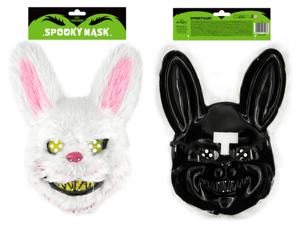 SPØGELSESKANIN Hvid Morder Halloweenmaske