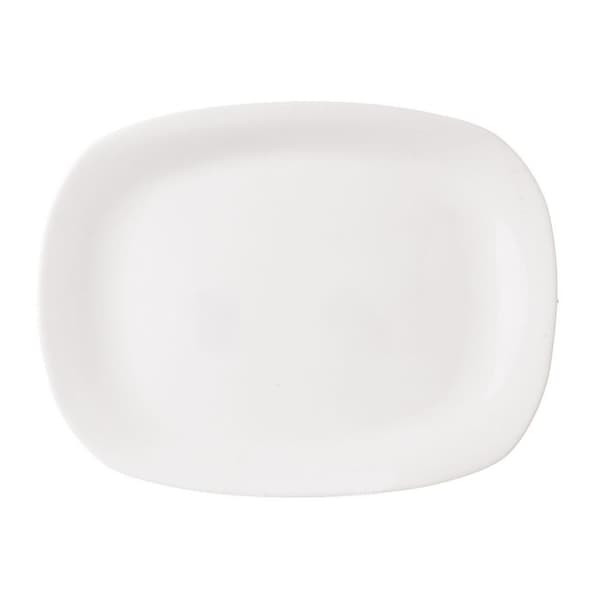 Hvidt rektangulært glasfad 28x21 cm