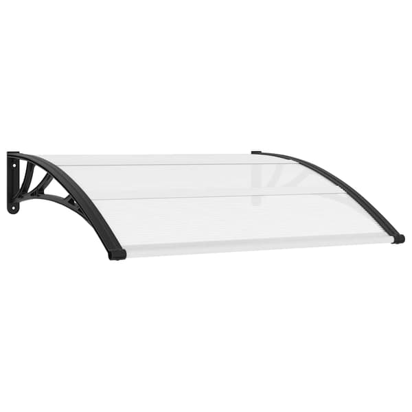 vidaXL dørmarkise sort og transparent 120 x 75 cm PC
