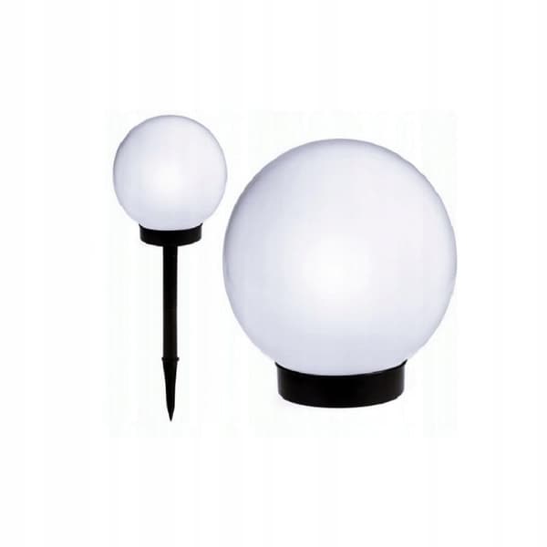 Solcellekuglelampe, hvid, dekorativ, havelampe, 1 stk.