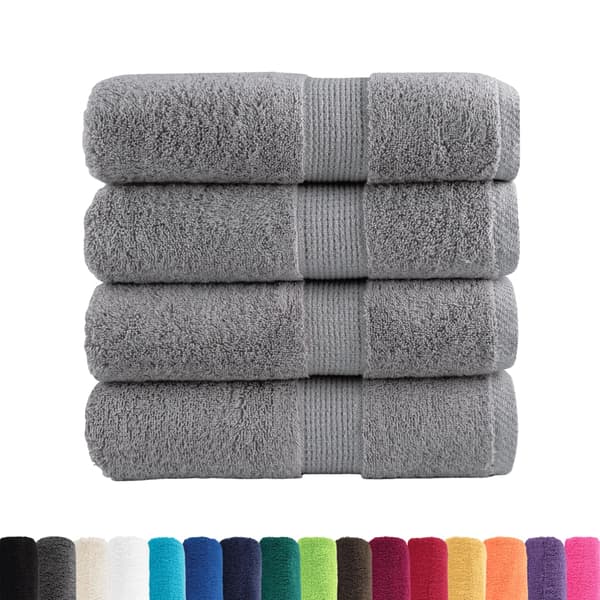 vidaXL Premiumhanddukar SOLUND, 4 st, grå, 30x30 cm, 600 g/cm²