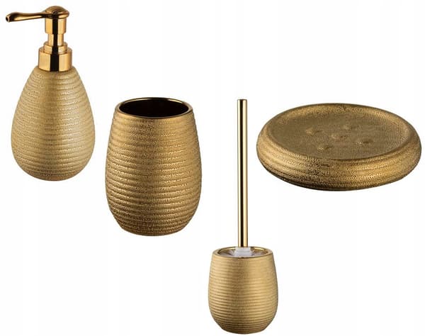 Badrumsdispenser för flytande såpa 16,5 cm guld