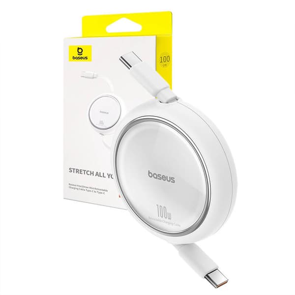 Baseus Free2Draw USB-C til USB-C kabel, PD, 100W, 1m (hvid)