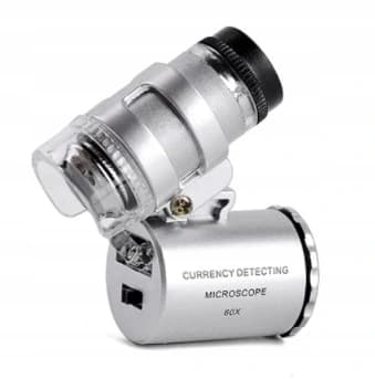 QIKtech Mini Precisionsmikroskop Urmakarlupp 60x LED-förstoring