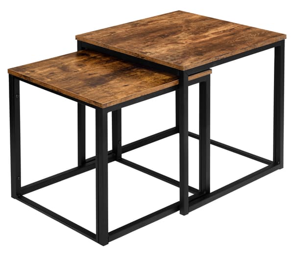 PRAVEN RUSTIC -vanhennetut tammiset loft-sohvapöydät