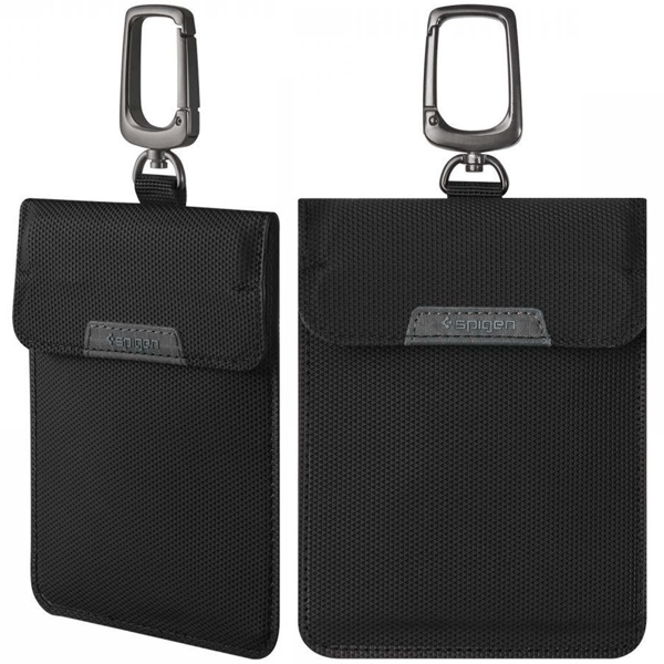 Faraday Cage Spigen Pouch avaimeton RFID-signaalin estolaite musta