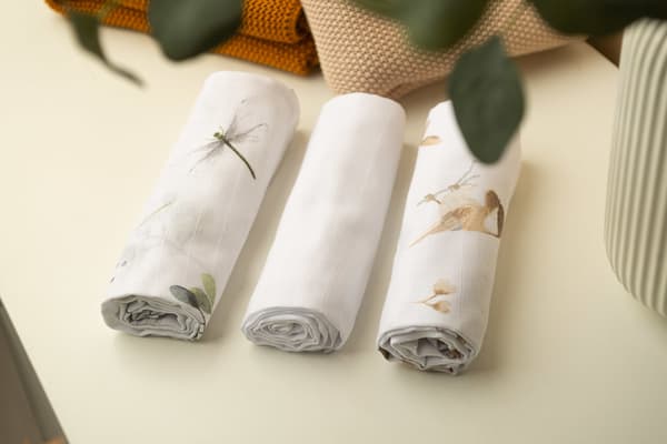 HVID MUSLIN BLEI (Pakke - 3 stk.)