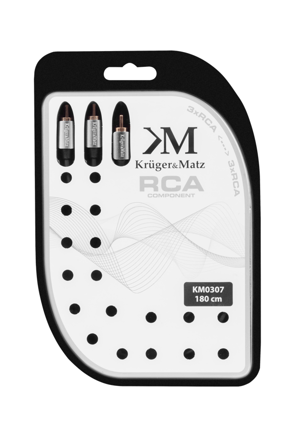 Kabel 3RCA-3RCA Cinch 1,8m Kruger&Matz