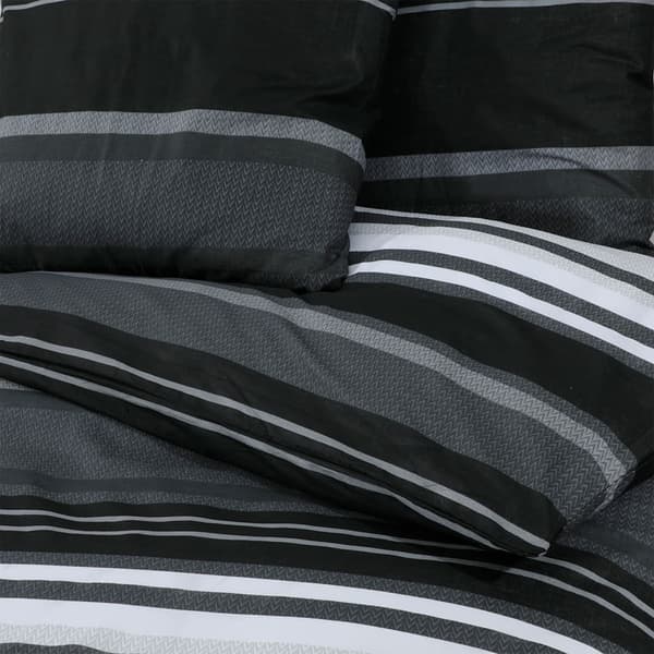 vidaXL Bäddset, svart och vit, 200x200 cm, bomull