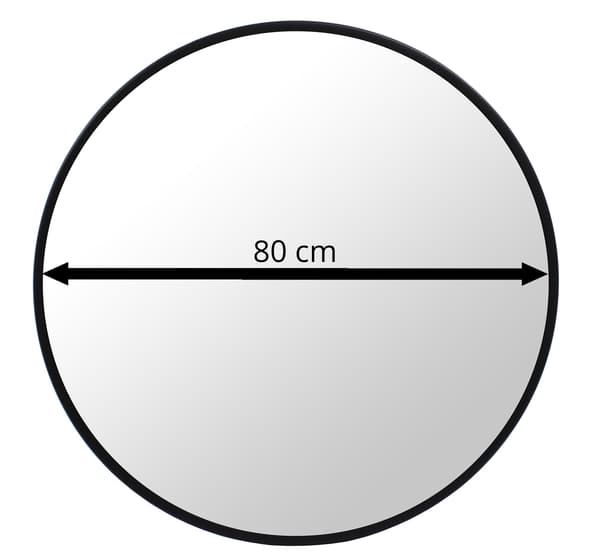 80 cm spejl, sort ramme