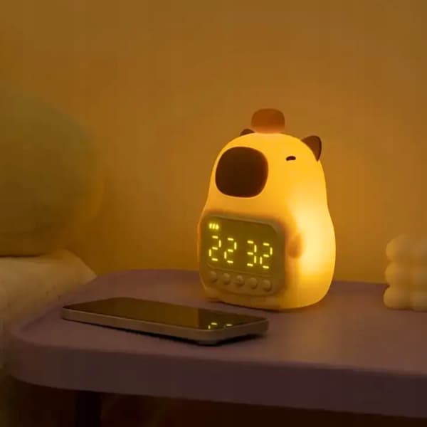 Ur Vækkeur Kapybara Natlampe Bordlampe Timer Lur LED USB
