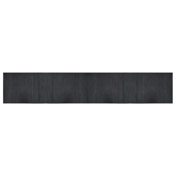 vidaXL rektangulært tæppe, grå, 70x400 cm, bambus