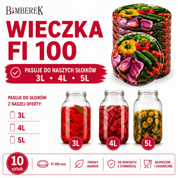 10x Lock fi100 lock till burkar lock till burkar grönsaker 10 st.