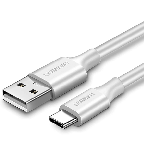 USB til USB-C QC3.0-kabel UGREEN US287 0,25 m (hvid)