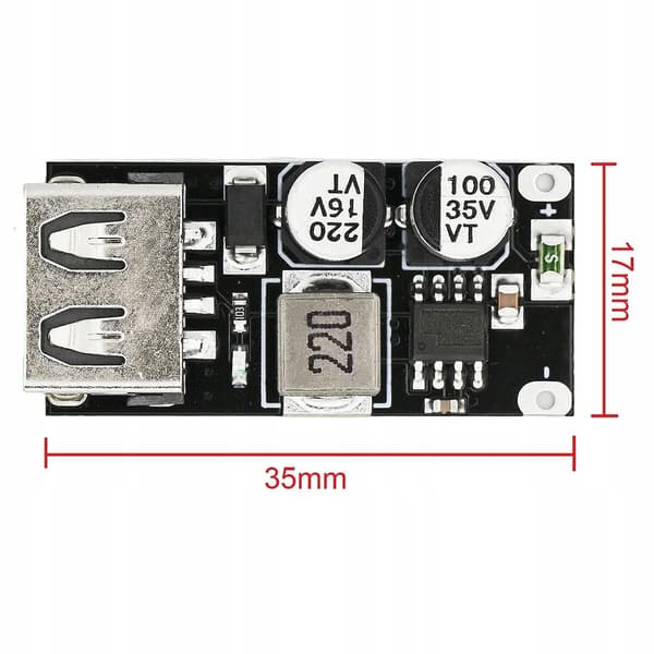 Rosfix 1-kanals spændingsomformer oplader 2.0 3.0 USB step-down