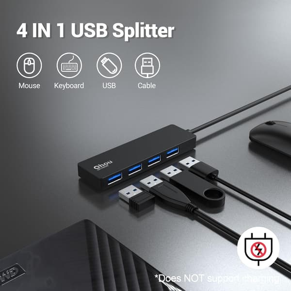 USB-C HUB-ADAPTER 4-i-1 4x USB 3.0 SPLITTER-KONTAKTAPTER