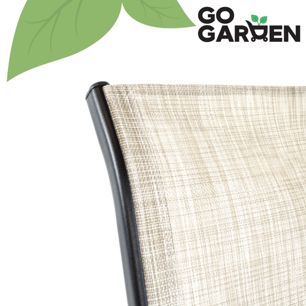 Beige metallinen puutarhatuoli, 2 kpl
