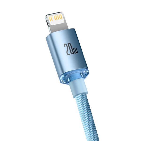 Baseus Crystal Shine USB-C till iPhone-kabel, 20W, 1,2m (Blå)