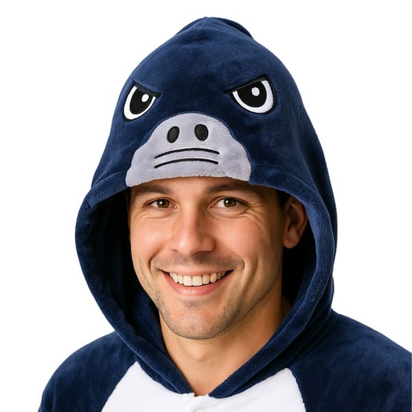 Kigurumi-pyjamas med blå haj, XL: 175-185 cm