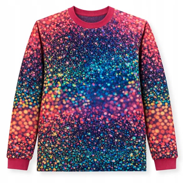 92 Pigebluse, langærmet, DIGITALTRYK, 100% bomuld, GLITTER
