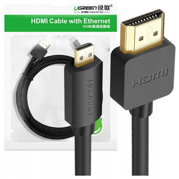 Micro HDMI - HDMI-kabel UGREEN HD127 4K 3D 1,5m (svart)