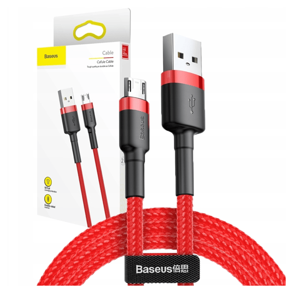 Baseus Cafule USB-Micro USB -kaapeli 2.4A 1m (Punainen)