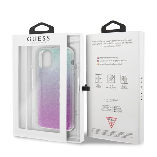 Guess GUHCN65PCUGLPBL iPhone 11 Pro Maxpink blå/pink blå hårdt cover Glitter Gradient