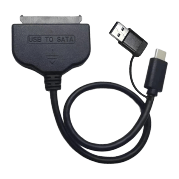 Adapter USB eller USB-C 3.0 til SATA - Ekstern diskadapter 2,5 tommer HDD