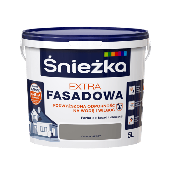 ŚNIEŻKA EXTRA FASADFÅRNING MÖRKGRÅ 5L