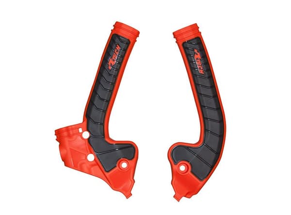 RACETECH (RTECH) 2025/12 FRAME GUARDS (SET) BI-MATERIAL SUPER GRIP KTM SX 85 '18-'24 FARVE RØD/SORT