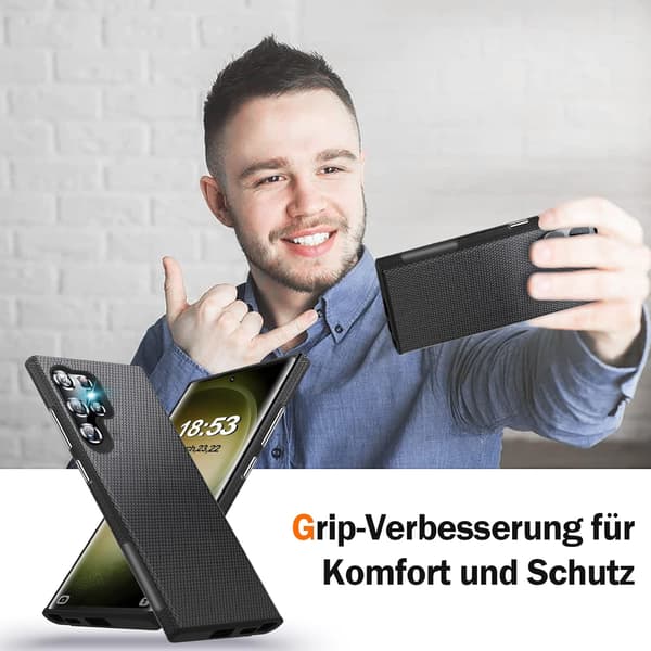 ETUI TIL SAMSUNG GALAXY S23 ULTRA 5G HÅRD SILIKONE SORT