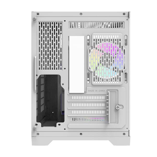 Darflash FT350 datorchassi + 5 aRGB-fläktar (vit)