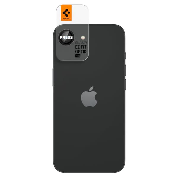 SPIGEN OPTIK PRO GLAS.TR EZ FIT KAMERASKYDD 2-PACK IPHONE 16E SVART