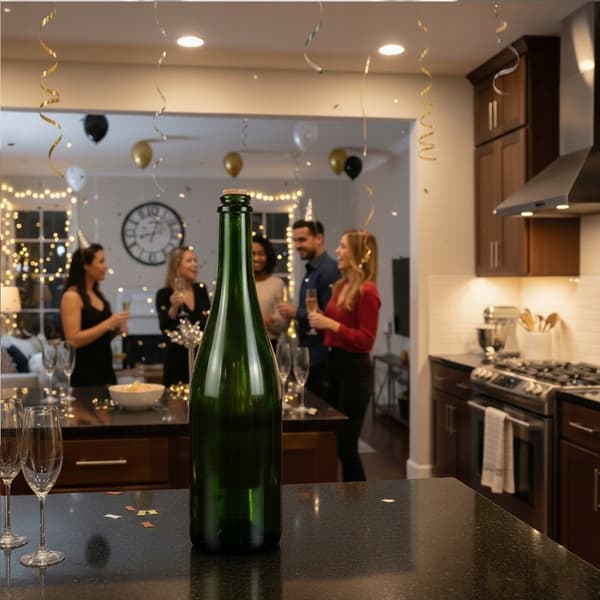 Glasflaske til champagne, cider, vin, øl 750ml 2 farver plastikprop
