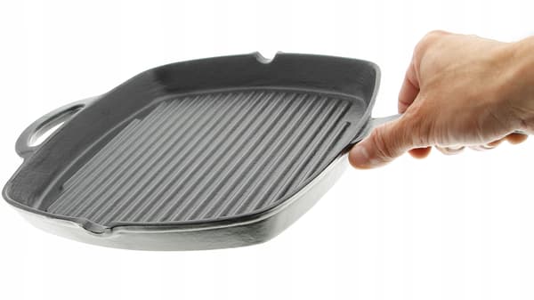 GRILLPANNA I MASSIV GJUTJÄRN FÖR GRILLNING