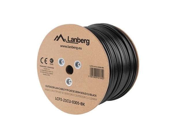 LANBERG UTOMHUSKABEL FTP CAT.5E 305M CU-LEDNING