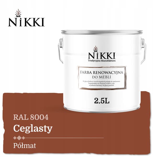 Färg för köksfronter terracotta RAL8004 halvmatt 2,5L