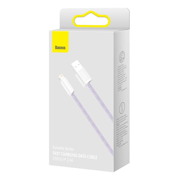 Baseus Dynamisk USB till Lightning-kabel, 2.4A, 2m (Lila)