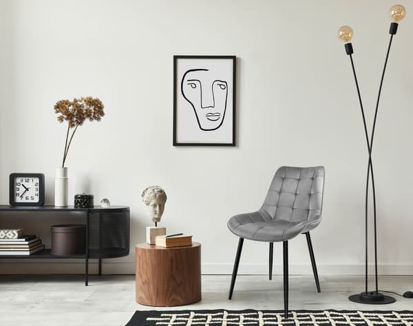 NORMAN Velvet grafit sammetsstol