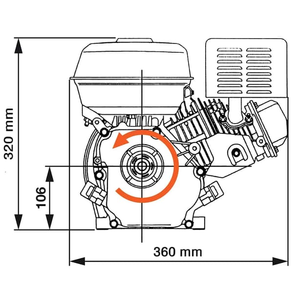 vidaXL benzinmotor, 6,5 hk, 4,8 kW, sort