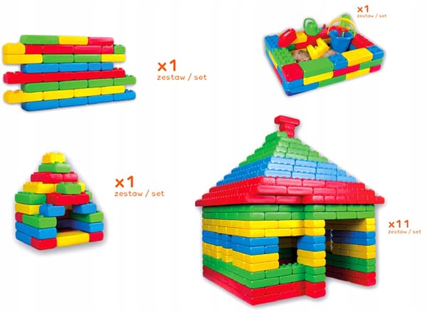 Marioinex Mega BLOCKS -tiilet + pyörät luova