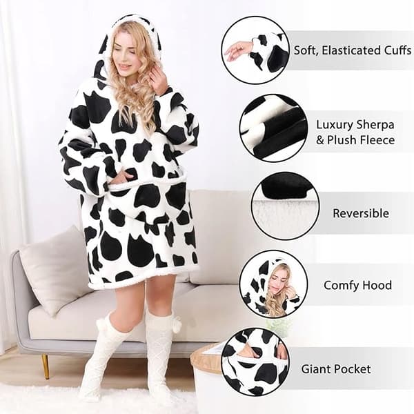 BENASS Oversized Cow Hoodie